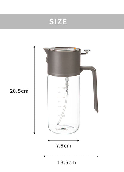 2way オイルスプレーボトル 550ml オイルスプレーオイルボトル 自動開閉 食洗機対応 持ち手付き スプレーボトル ガラス ガラスボトル 霧吹き ヘルシー オイルカット 液だれしにくい ホワイト グレー