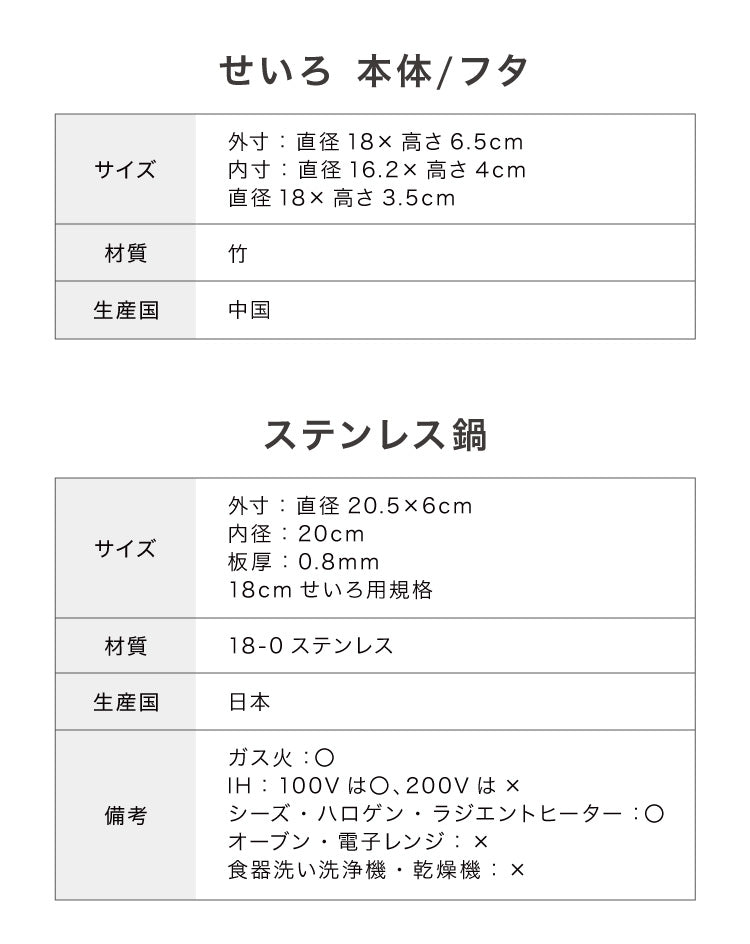 日本製 燕三条 ステンレス鍋 本竹せいろ2段 セット 18cm 簡単蒸し料理 ステンレス鍋 蒸し器 蒸し鍋 2段 竹 せいろ セイロ 蒸し セット 肉まん シュウマイ 蒸し野菜 中華 蒸篭