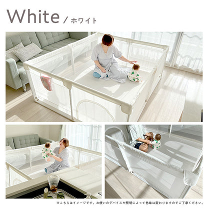 popomi ポポミ メッシュベビーサークル 140×200cm ベビーサークル 赤ちゃん メッシュ 持ち運び コンパクト ホワイト クリーム グレー ベビー 子ども(代引不可)