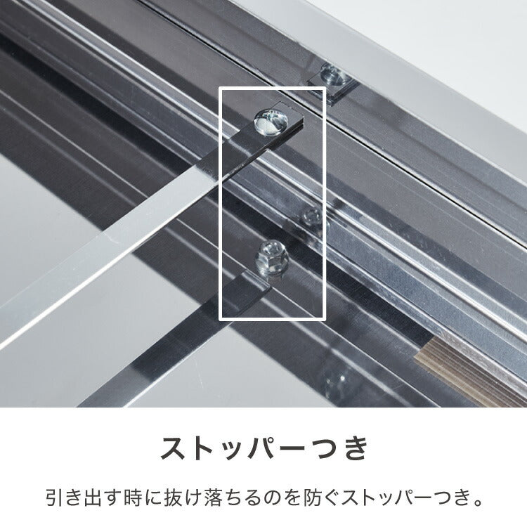 日本製 燕三条 キッチン家電下スライドテーブル 引出し付き 幅45 頑丈 ステンレス製 スライドトレー 引き出し 収納 レンジ下 トレー 完成品(代引不可)