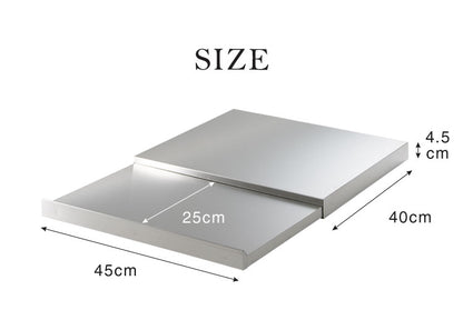 日本製 燕三条 家電下スライドテーブル 幅45×奥行40 置くだけ簡単 スライドトレー ステンレス製 作業スペース レンジ下 トレー 作業台 完成品(代引不可)