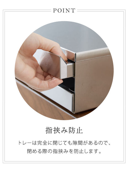 日本製 燕三条 2way 家電下スライドテーブル 幅45×奥行40 引出し収納付き 置くだけ簡単 スライドトレー ステンレス製 作業スペース レンジ下 トレー 作業台 完成品(代引不可)