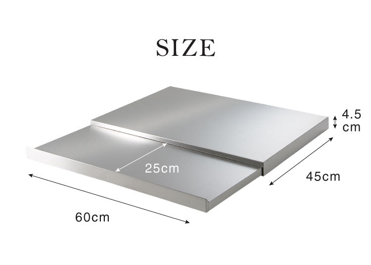 日本製 燕三条 家電下スライドテーブル 幅60×奥行45 置くだけ簡単 スライドトレー ステンレス製 作業スペース レンジ下 トレー 作業台 完成品(代引不可)