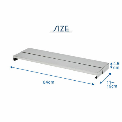 日本製 燕三条 奥行伸縮 フラット排気口カバー 60cm 伸縮式 頑丈 ステンレス 排気口 カバー 奥行き伸縮 コンロ奥ラック グリルカバー 汚れ防止 油はね コンロカバー コンロ IH ロータイプ 薄型