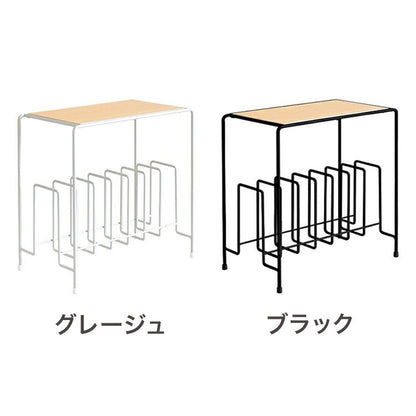 rootis 日本製 サイドテーブルwithマガジンラック 完成品 スチール 天然木 棚付き サイドテーブル マガジンラック ソファテーブル ナイトテーブル おしゃれ(代引不可)