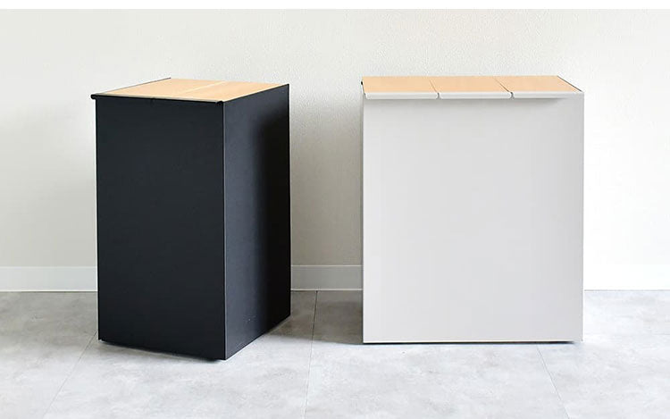 rootis 日本製 隠せるデザインゴミ箱 ダストボックス 15L×2分別 幅30cm 隠しキャスター 天然木 蓋付き スリム ダストボックス ゴミ箱 30リットル 30L おしゃれ(代引不可)