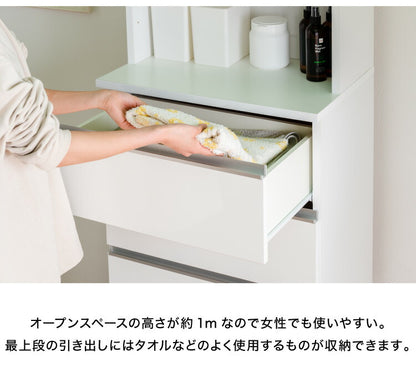 ランドリーチェスト ハイタイプ 幅50cm 高さ180cm 奥行40cm 【国産 大川家具 完成品】 ランドリー収納 ランドリーボックス サニタリーラック サニタリーチェスト(代引不可)