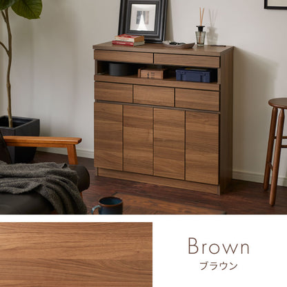 【日本製 完成品】北欧 木製 キャビネット 幅90 収納棚 扉付き 国産 リビング 収納家具 シェルフ 木製 日本製 北欧 シンプル モダン 棚 本棚 家具(代引不可)
