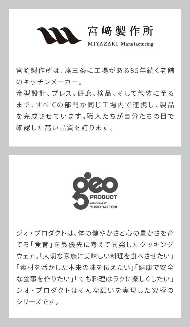 ジオ・プロダクト 日本製 ソテーパン 25cm GEO-25ST ガス火・IH対応 オーブン可 GEO ジオ 服部幸應先生 国産 宮崎製作所 Miyaco ジオプロダクト