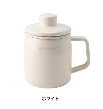 富士ホーロー フィルト ミニオイルポット 350ml 揚げ焼き用 注ぎ口付き 油こし器 フィルター 小さなオイルポット 0.35L スリム 油入れ 油ポット 琺瑯 ほうろう ホーロー FUJIHORO Filto OP-0.35L