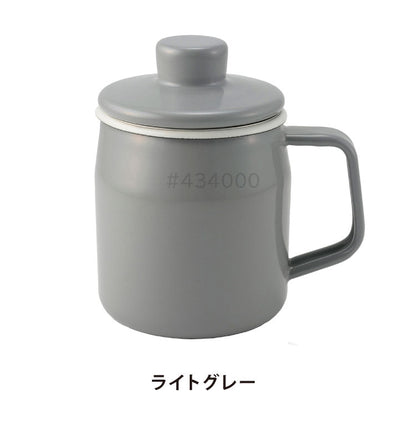 富士ホーロー フィルト ミニオイルポット 350ml 揚げ焼き用 注ぎ口付き 油こし器 フィルター 小さなオイルポット 0.35L スリム 油入れ 油ポット 琺瑯 ほうろう ホーロー FUJIHORO Filto OP-0.35L