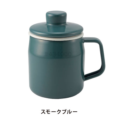 富士ホーロー フィルト ミニオイルポット 350ml 揚げ焼き用 注ぎ口付き 油こし器 フィルター 小さなオイルポット 0.35L スリム 油入れ 油ポット 琺瑯 ほうろう ホーロー FUJIHORO Filto OP-0.35L