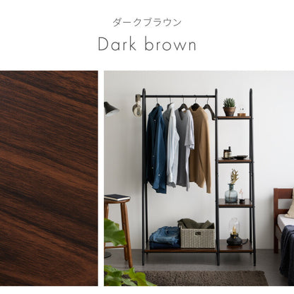 棚付きハンガーラック ワイド 109 ハンガーラック 棚付き 4段 オープンラック コートハンガー 衣類収納 洋服掛け 玄関 パイプハンガー ワードローブ 棚付き ラック付き 収納付き ハンガースタンド(代引不可)