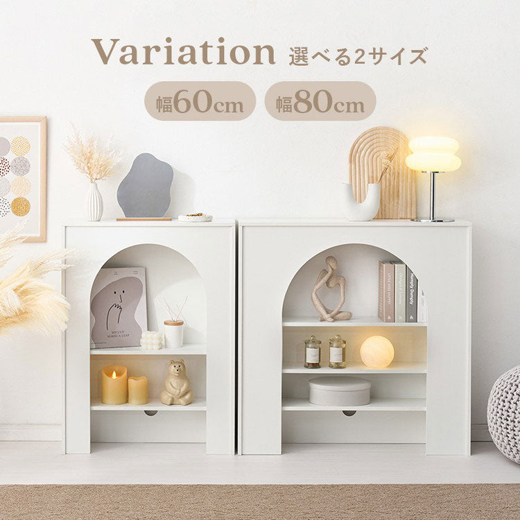 マントルピース 収納ラック 完成品 幅60cm 大人可愛い ホワイト 白 おしゃれ 可動棚 コード穴付き 奥行スリム 20cm ディスプレイ 棚 ラック 収納(代引不可)