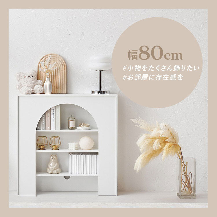 マントルピース 収納ラック 完成品 幅60cm 大人可愛い ホワイト 白 おしゃれ 可動棚 コード穴付き 奥行スリム 20cm ディスプレイ 棚 ラック 収納(代引不可)