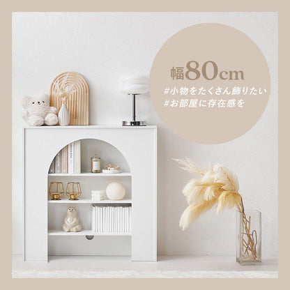マントルピース 収納ラック 完成品 幅60cm 大人可愛い ホワイト 白 おしゃれ 可動棚 コード穴付き 奥行スリム 20cm ディスプレイ 棚 ラック 収納(代引不可)