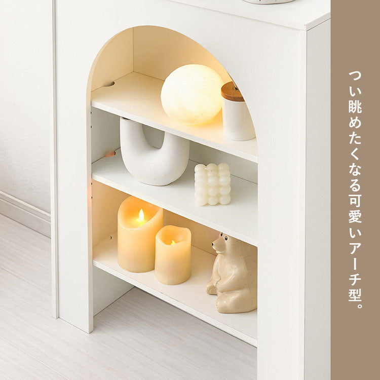 マントルピース 収納ラック 完成品 幅60cm 大人可愛い ホワイト 白 おしゃれ 可動棚 コード穴付き 奥行スリム 20cm ディスプレイ 棚 ラック 収納(代引不可)