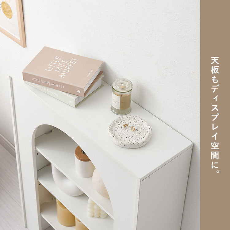 マントルピース 収納ラック 完成品 幅60cm 大人可愛い ホワイト 白 おしゃれ 可動棚 コード穴付き 奥行スリム 20cm ディスプレイ 棚 ラック 収納(代引不可)