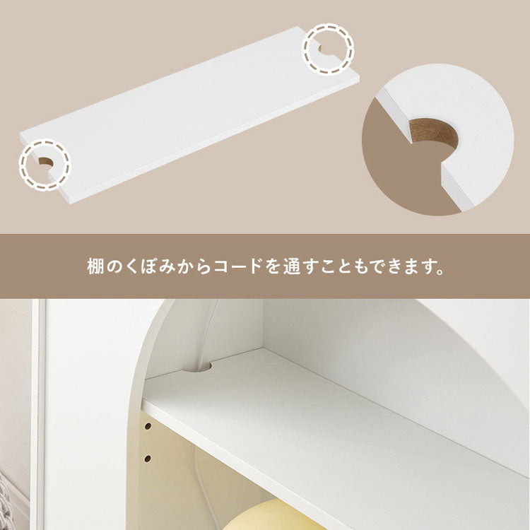 マントルピース 収納ラック 完成品 幅60cm 大人可愛い ホワイト 白 おしゃれ 可動棚 コード穴付き 奥行スリム 20cm ディスプレイ 棚 ラック 収納(代引不可)