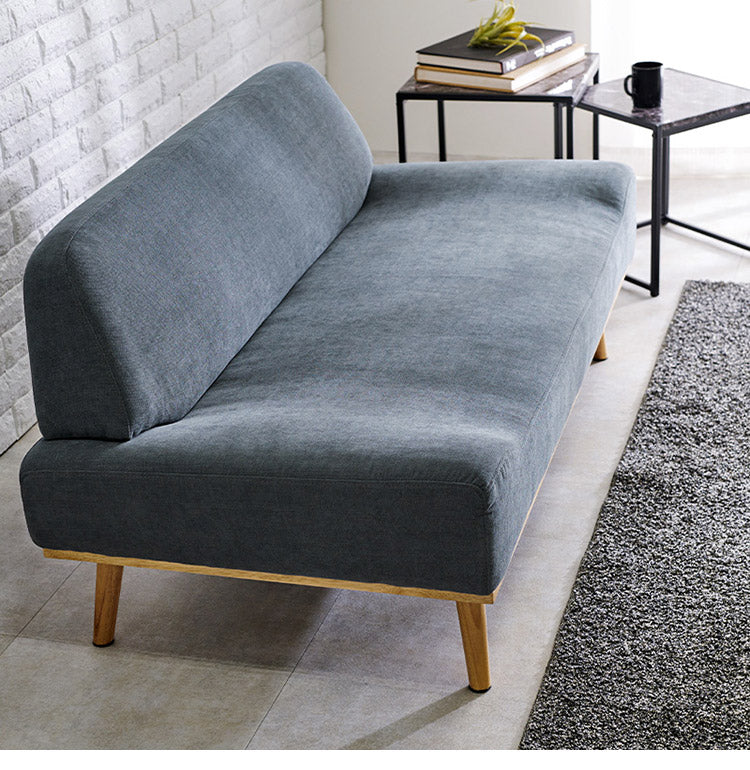 アームレスソファ ごろ寝ソファ ゆったり座面 幅135 奥行ワイド 脚付き