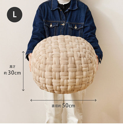 ベルベット調 プフ クッションスツール Mサイズ 直径40cm おしゃれ 可愛い かわいい オットマン サイドテーブル ベージュ グレー(代引不可)
