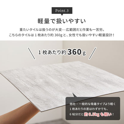 【120枚入】 貼ってはがせるストーン調フロアタイル 30.5×30.5cm 【約6畳】 大理石調 モノトーン おしゃれ DIY フロアマット 床材 吸着タイプ 韓国インテリア 賃貸 フロアシート 置くだけ(代引不可)