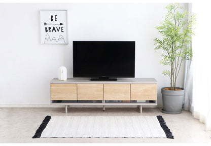 テレビ台 幅150 ローボード 日本製 リビングボード ガラス 扉 可動棚 コード穴 収納 TV台 AV収納 キャビネット 北欧 ナチュラル おしゃれ 新生活(代引不可)
