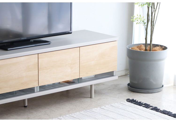 テレビ台 幅150 ローボード 日本製 リビングボード ガラス 扉 可動棚 コード穴 収納 TV台 AV収納 キャビネット 北欧 ナチュラル おしゃれ 新生活(代引不可)