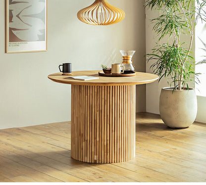 円形テーブル ロペス UT 円形 DT 100 東馬 ナチュラル ダイニングテーブル オーク突板 ラバーウッド 一本脚 モダン家具 北欧風 組立簡単 インテリア 丸テーブル 食卓テーブル シンプル家具(代引不可)