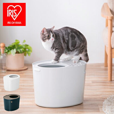 猫 トイレ ボックス型 蓋付 上から猫トイレ プチ PUNT-430 ネコトイレ 箱型 掃除しやすい 散らからない 猫砂 ねこすな アイリスオーヤマ