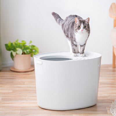 猫 トイレ ボックス型 蓋付 上から猫トイレ PUNT-530 ネコトイレ 箱型 掃除しやすい 散らからない 猫砂 ねこすな アイリスオーヤマ