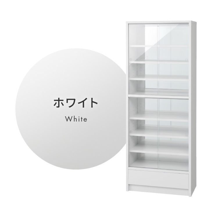3cmピッチ 112段階調整できる 日本製 コレクションラック 背面ガラス 完成品 高さ 155cm コレクションケース 【段差式】奥行 30cm 強化ガラス(代引不可)