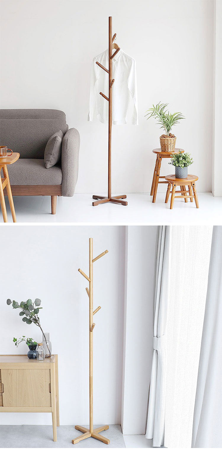 ポールハンガー 幅42 奥行42 高さ164 ハンガースタンド コート掛け 衣類収納 帽子掛け バッグ掛け スリム収納 玄関収納 シンプル家具 木製ハンガー(代引不可)