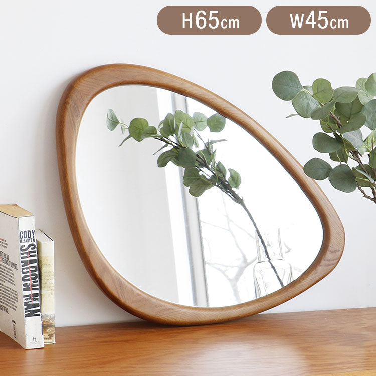 ウォールミラー 幅45 奥行2.2 高さ65 ミラー 壁掛けミラー デザインミラー インテリアミラー 丸型ミラー 不定形ミラー 玄関ミラー リビングミラー シンプル鏡 北欧風鏡(代引不可)
