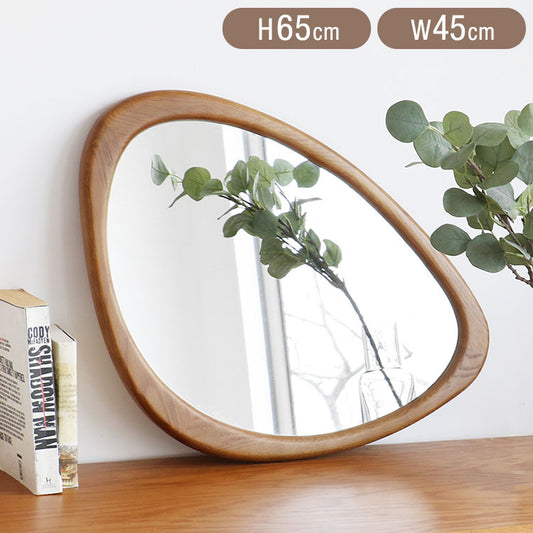 ウォールミラー 幅45 奥行2.2 高さ65 ミラー 壁掛けミラー デザインミラー インテリアミラー 丸型ミラー 不定形ミラー 玄関ミラー リビングミラー シンプル鏡 北欧風鏡(代引不可)