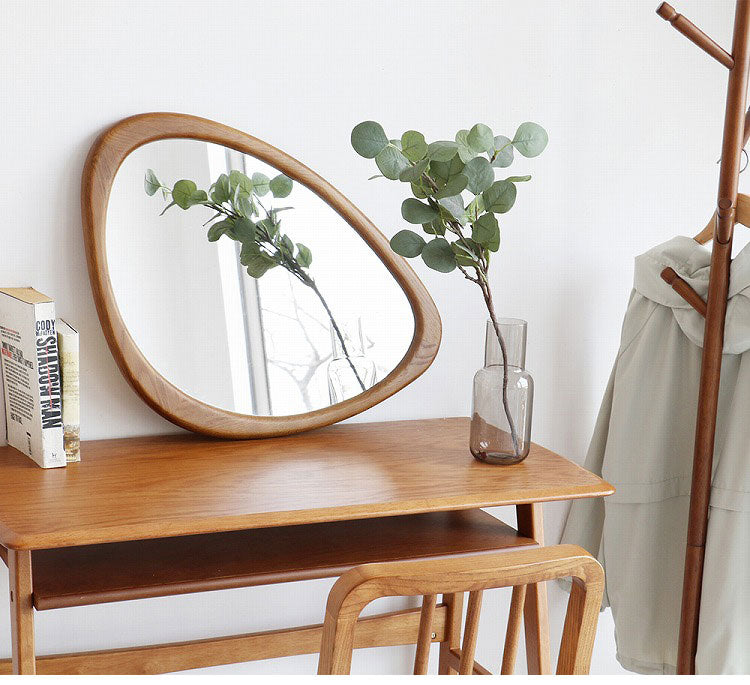 ウォールミラー 幅45 奥行2.2 高さ65 ミラー 壁掛けミラー デザインミラー インテリアミラー 丸型ミラー 不定形ミラー 玄関ミラー リビングミラー シンプル鏡 北欧風鏡(代引不可)