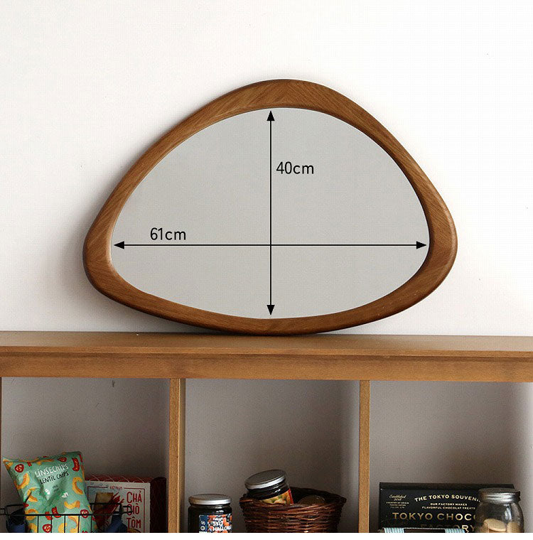 ウォールミラー 幅45 奥行2.2 高さ65 ミラー 壁掛けミラー デザインミラー インテリアミラー 丸型ミラー 不定形ミラー 玄関ミラー リビングミラー シンプル鏡 北欧風鏡(代引不可)