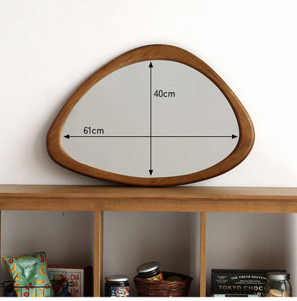 ウォールミラー 幅45 奥行2.2 高さ65 ミラー 壁掛けミラー デザインミラー インテリアミラー 丸型ミラー 不定形ミラー 玄関ミラー リビングミラー シンプル鏡 北欧風鏡(代引不可)