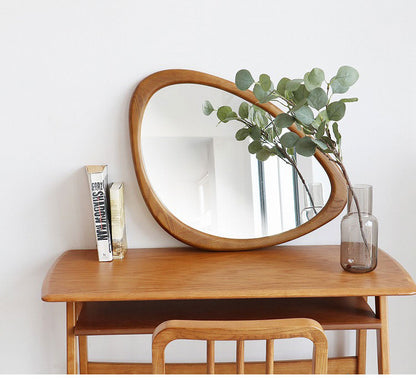 ウォールミラー 幅45 奥行2.2 高さ65 ミラー 壁掛けミラー デザインミラー インテリアミラー 丸型ミラー 不定形ミラー 玄関ミラー リビングミラー シンプル鏡 北欧風鏡(代引不可)