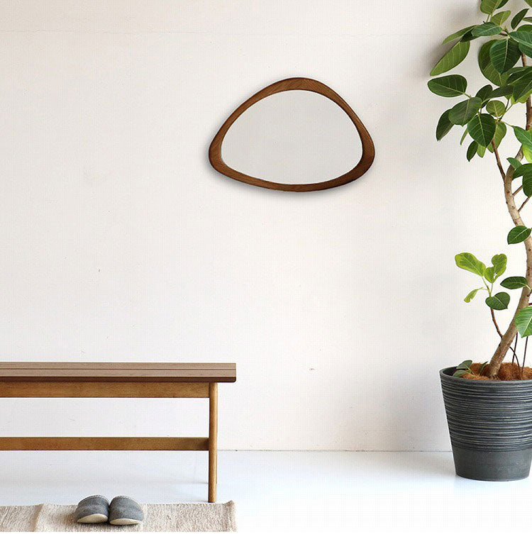 ウォールミラー 幅45 奥行2.2 高さ65 ミラー 壁掛けミラー デザインミラー インテリアミラー 丸型ミラー 不定形ミラー 玄関ミラー リビングミラー シンプル鏡 北欧風鏡(代引不可)