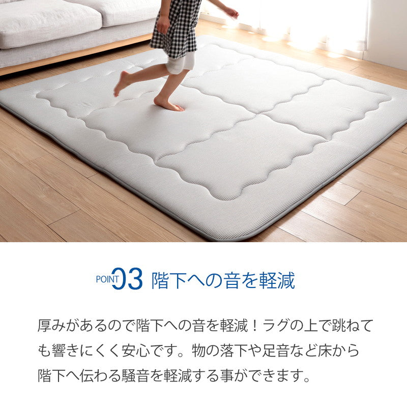 冷感ラグ カーペット 夏用 接触冷感 190×240cm 極厚 厚手 40mm ひんやりマット クール 防音 滑り止め 折りたたみ 収納 ラグマット 敷きパッド クールラグ 夏ラグ 赤ちゃん 涼感 おしゃれ 北欧(代引不可)