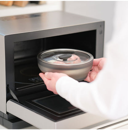 MEYER マイヤー Anyday 浅型ディッシュ 18cm 1.2L 電子レンジ対応 調理器 食洗機対応 耐熱ガラス ブラック エニディ ANY-SD18BK 電子レンジ用調理器具 レンジ用調理器 電子レンジ用蒸し器 1~2人分