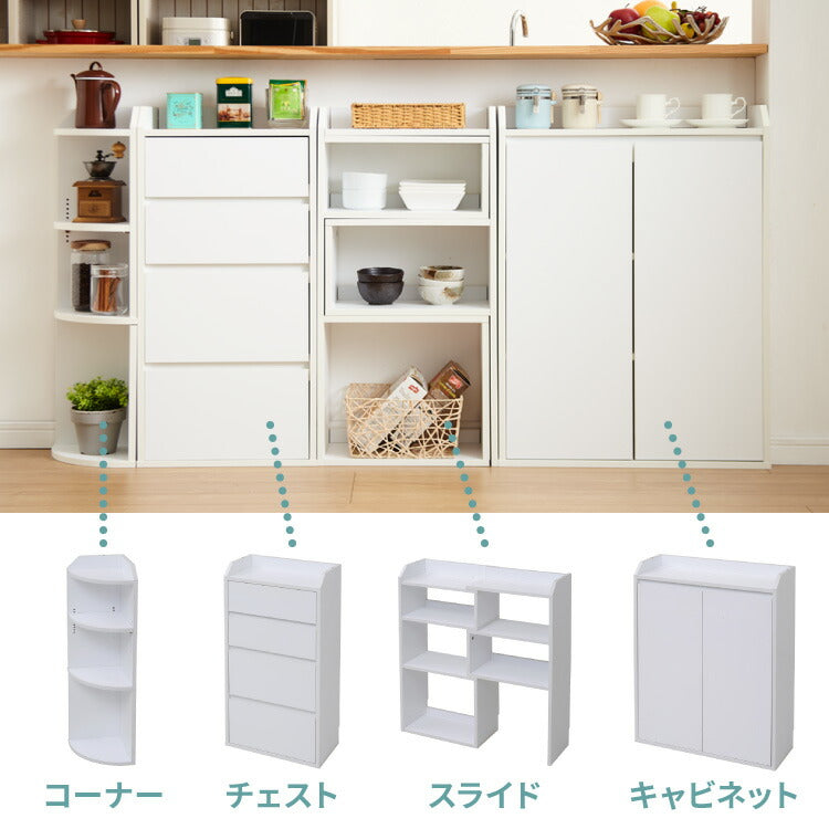 カウンター下収納 薄型 スライドラック 幅40 ～ 72 奥行22