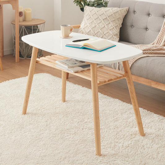 センターテーブル 高さ60cm ハイタイプ 棚付き おしゃれ 北欧 シンプル ナチュラル テーブル ハイテーブル 机 収納付き 天然木 一人暮らし 新生活 リビング ダイニング 食事 作業