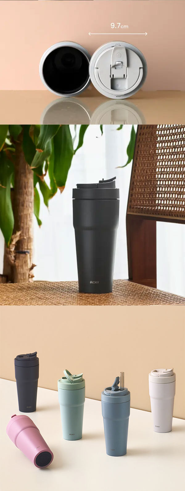 TICERA ストロータンブラー 770ml 金属臭フリー 美味しさキープ 真空2重構造 ボトル 水筒 保冷 保温 タンブラー WOKY WO-003(代引不可)