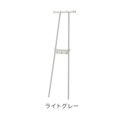 【日本製 デイリーラック 北海道産 タモ材】 エナメル塗装 衣類掛け 衣服収納 ラック コート掛け 玄関 木製 木目調 木目 無垢材 旭川家具 幅50cm 奥行10cm 高さ170cm ライトグレー レッド ブルー(代引不可)