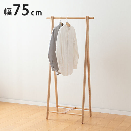 【日本製 ドレスラック 北海道産 タモ材】 タモ オイル仕上げ 日本製 旭川家具 ハンガーラック ラック スリム スリムタイプ 収納 収納ラック 幅75.5 奥行41cm 高さ149cm(代引不可)