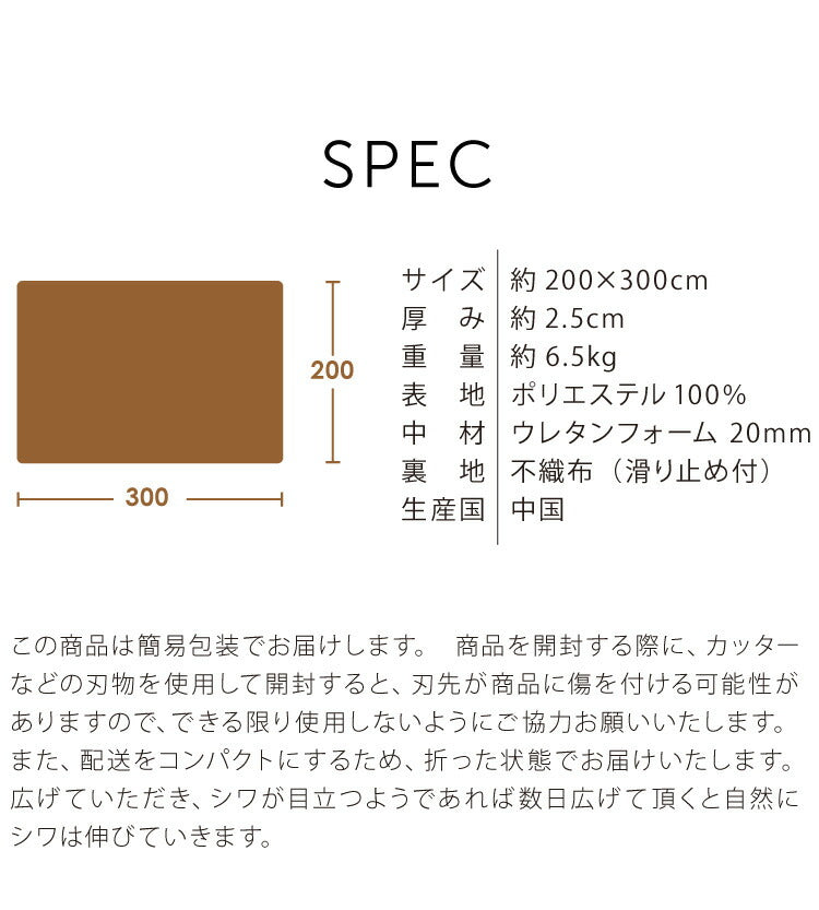 防音ラグ 高反発ラグ 極厚25mm 200×300 フランネル 撥水 防音 滑り止め付 マイクロファイバー オールシーズン ラグ ラグマット 長方形 マット カーペット ラグカーペット