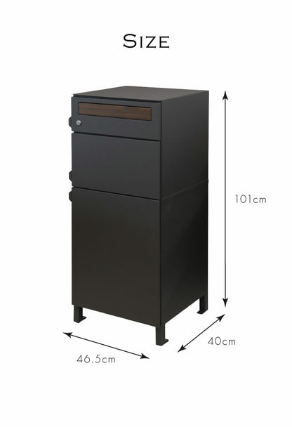 ポスト 宅配ボックス 一体型 シリンダー錠 ポスト付き 大容量 大型 郵便ポスト 郵便受け Gian ジャン 置き配ボックス スタンドポスト 置き型ポスト 複数投函 戸建て PBX-042 PBX-043