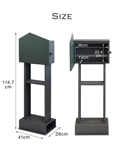ポスト 置き型 スタンドポスト 郵便ポスト 一戸建て用 戸建て 置き型ポスト 北欧 おしゃれ エクステリア アンティーク メールボックス 鍵付き 新聞受け 郵便受け 自宅 置き配(代引不可)